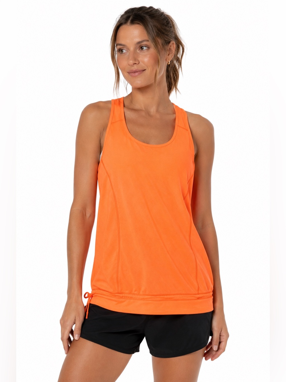 Layer 8 Performance Orange Racerback Workout Tank Top Size L